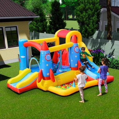 MYTS Rocket Design Inflatable Bounce Slide Water Park Bouncy Castle House